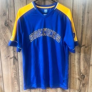 MLB Milwaukee Brewers Jersey Top by Majestic Cooperstown Collection